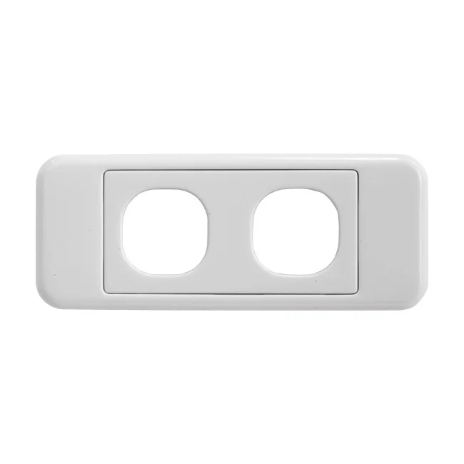 2 Gang Blank Architrave Switch Plate - White