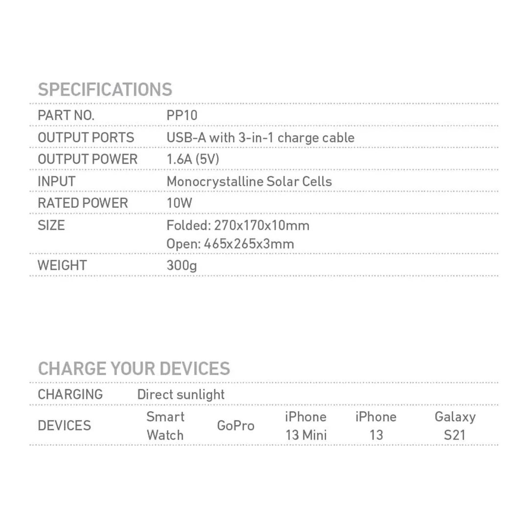 10W Personal Folding Solar Panel With Solar Charger | PP10 - Image 5