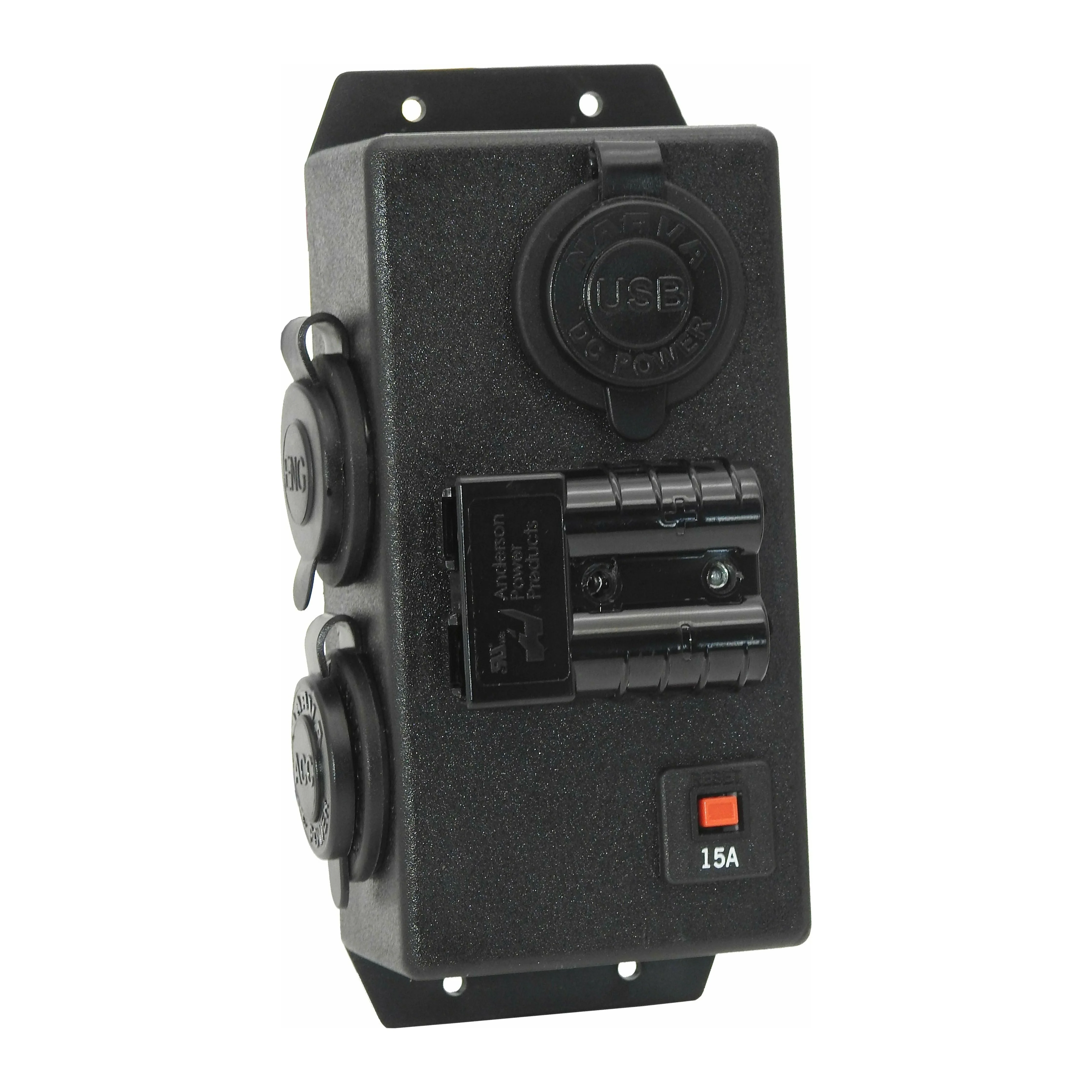 12 Volt Control Box Left - Dual USB + Cigarette + Engel + 50Amp Anderson #76