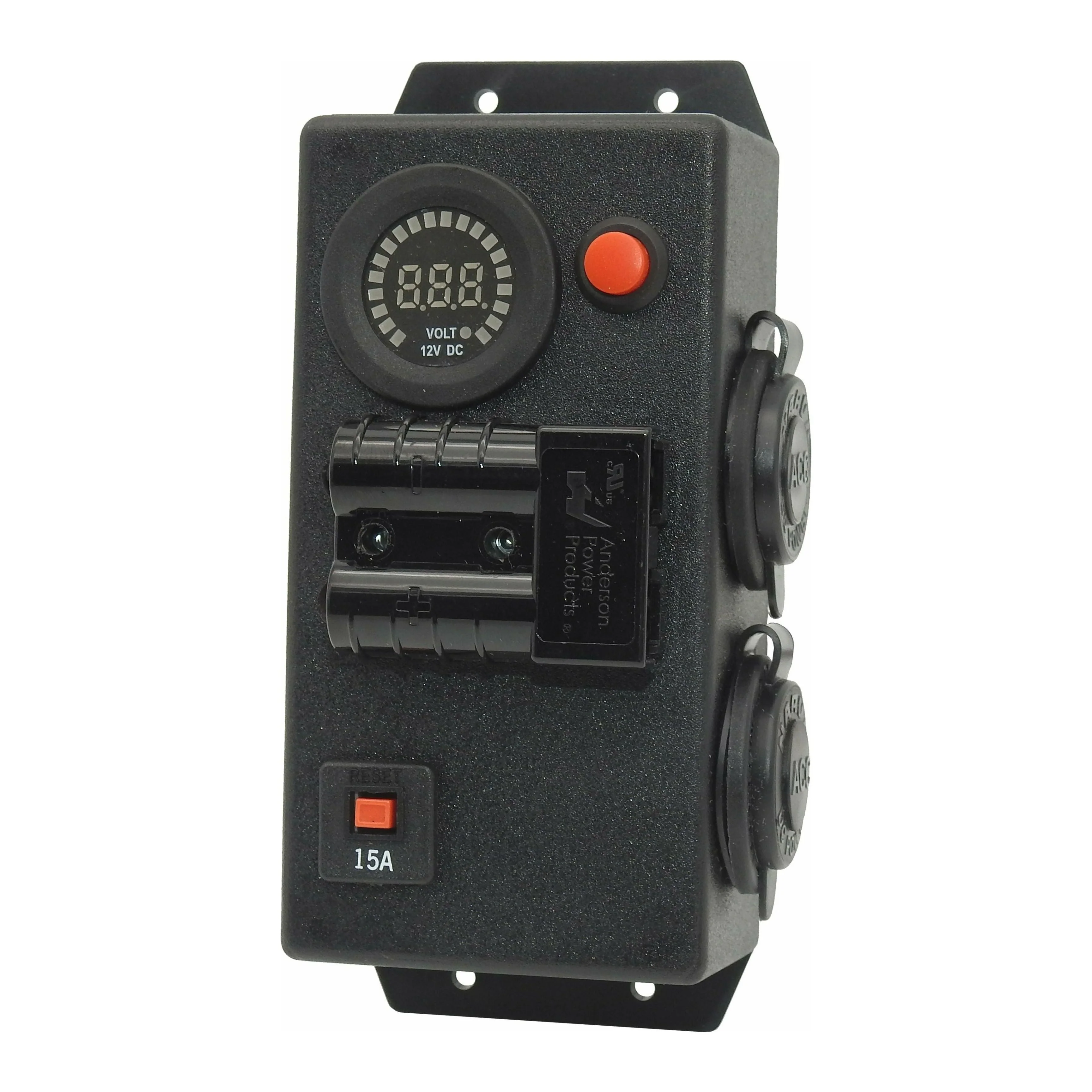 12 Volt Control Box VOLT - RIGHT mount - 2 x Cigarette + 50Amp Anderson #49