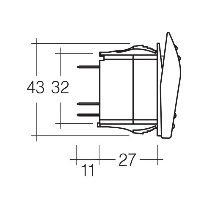 12 Volt Illuminated Off/On Sealed Rocker Switch W "Fog Lights"" Symbol (Blue)" | 63134BL - Image 3