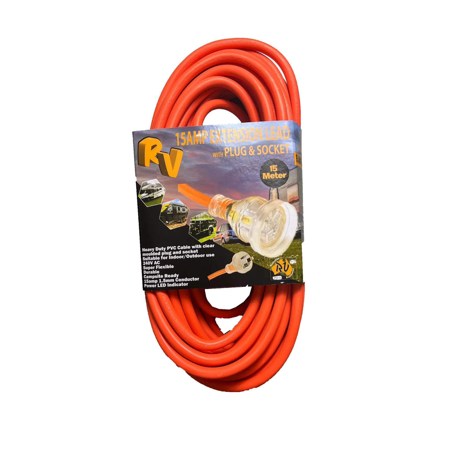 15M 15amp RV Extension Lead | 4020