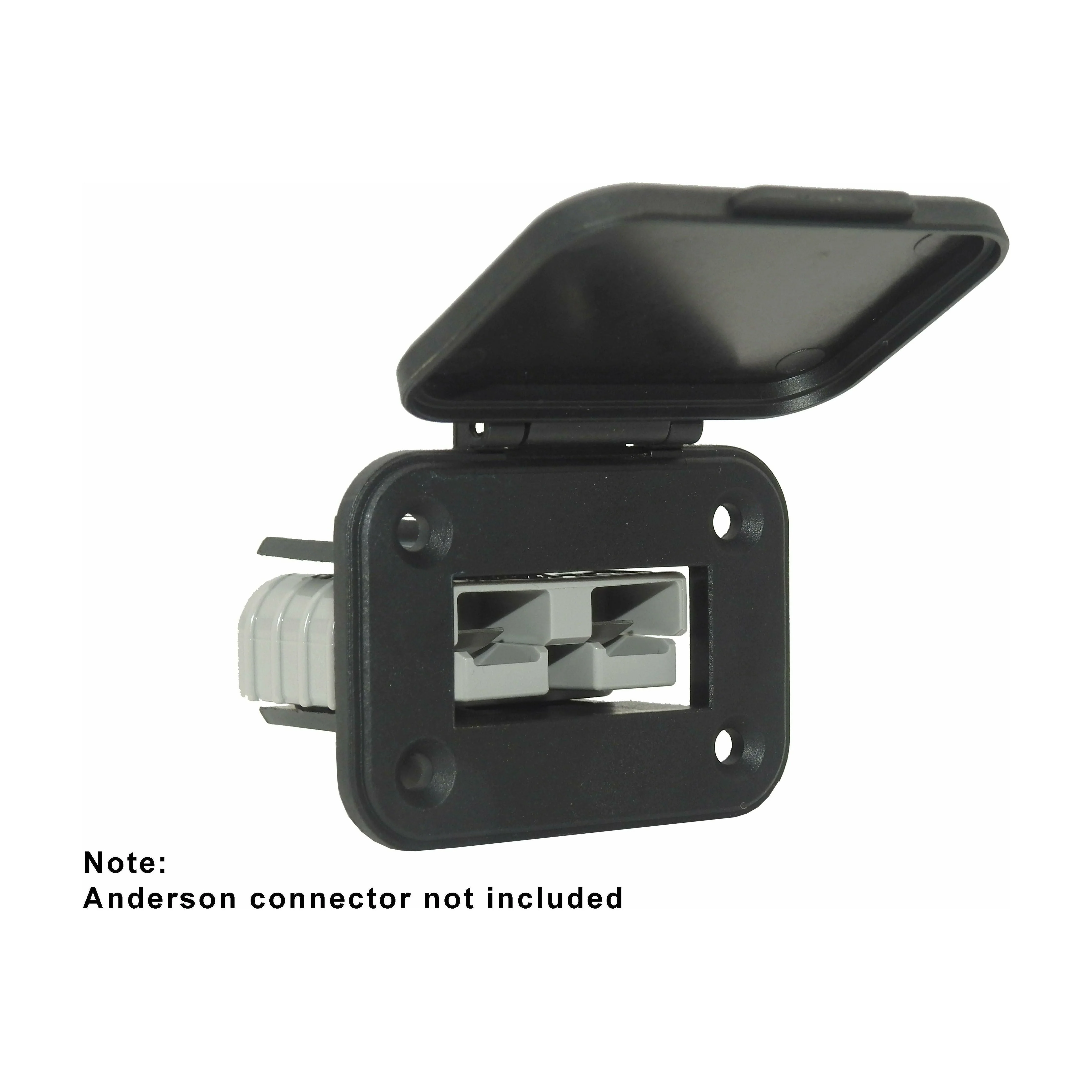 50 Amp Anderson Flush mount holder with flip lid | 50ML-BLK - Image 2