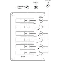 6 Gang Vertical Switch Panel Marine Boating | 3130 - Image 3