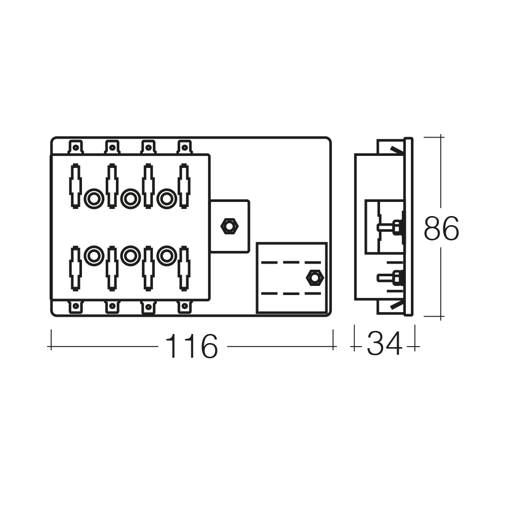 8-WAY STANDARD ATS BLADE FUSE BLOCK with earth | 54442 - Image 2