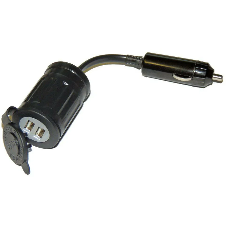 Adaptor - Male Cigarette to Female Dual USB (Boot) C-USB