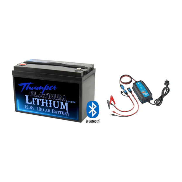 Deep Cycle Lithium 100AH Battery Plus 10 Amp 240 Volt Battery Charger Options - Image 2