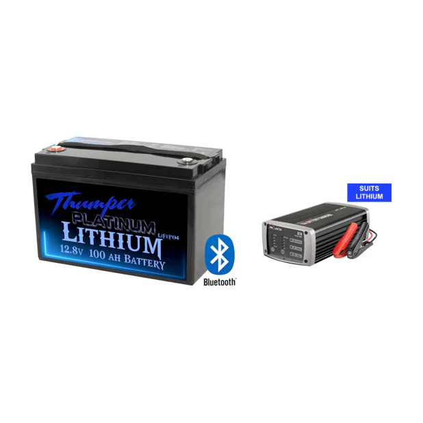 Deep Cycle Lithium 100AH Battery Plus 10 Amp 240 Volt Battery Charger Options - Image 3