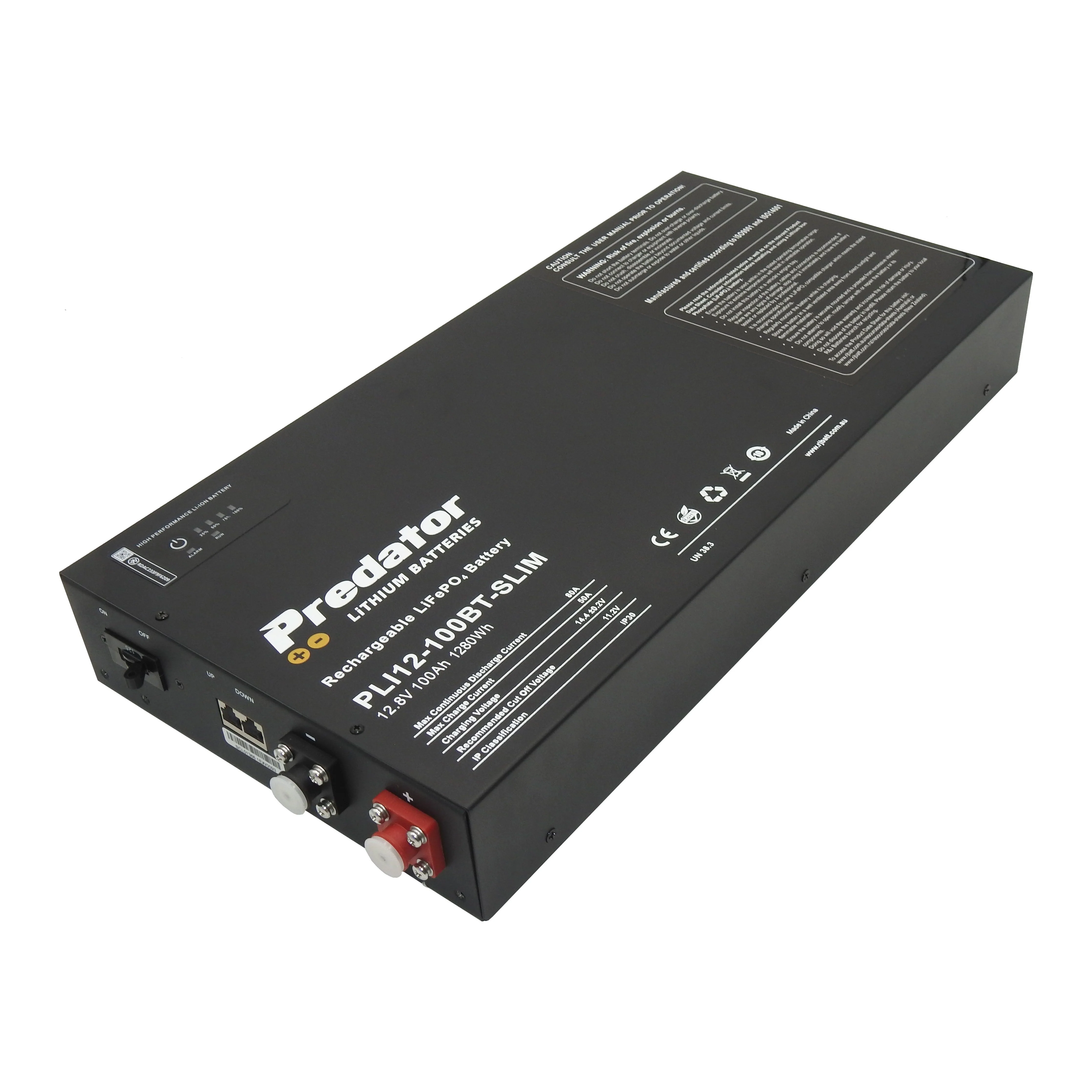 Predator 100 AH LiFePO4 Slim line Battery Deep cycle 80A BMS  Bluetooth - Image 2