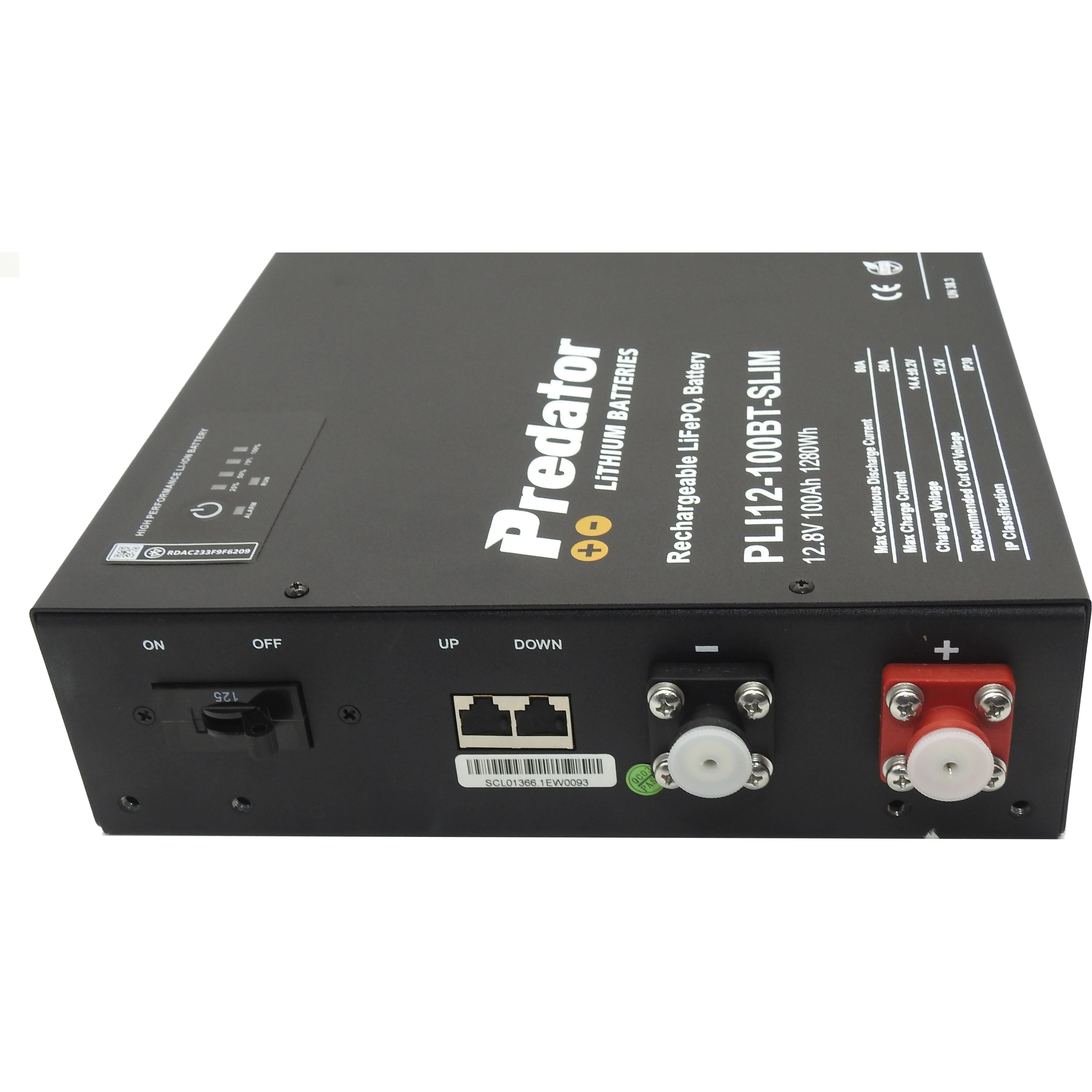 Predator 100 AH LiFePO4 Slim line Battery Deep cycle 80A BMS  Bluetooth - Image 3