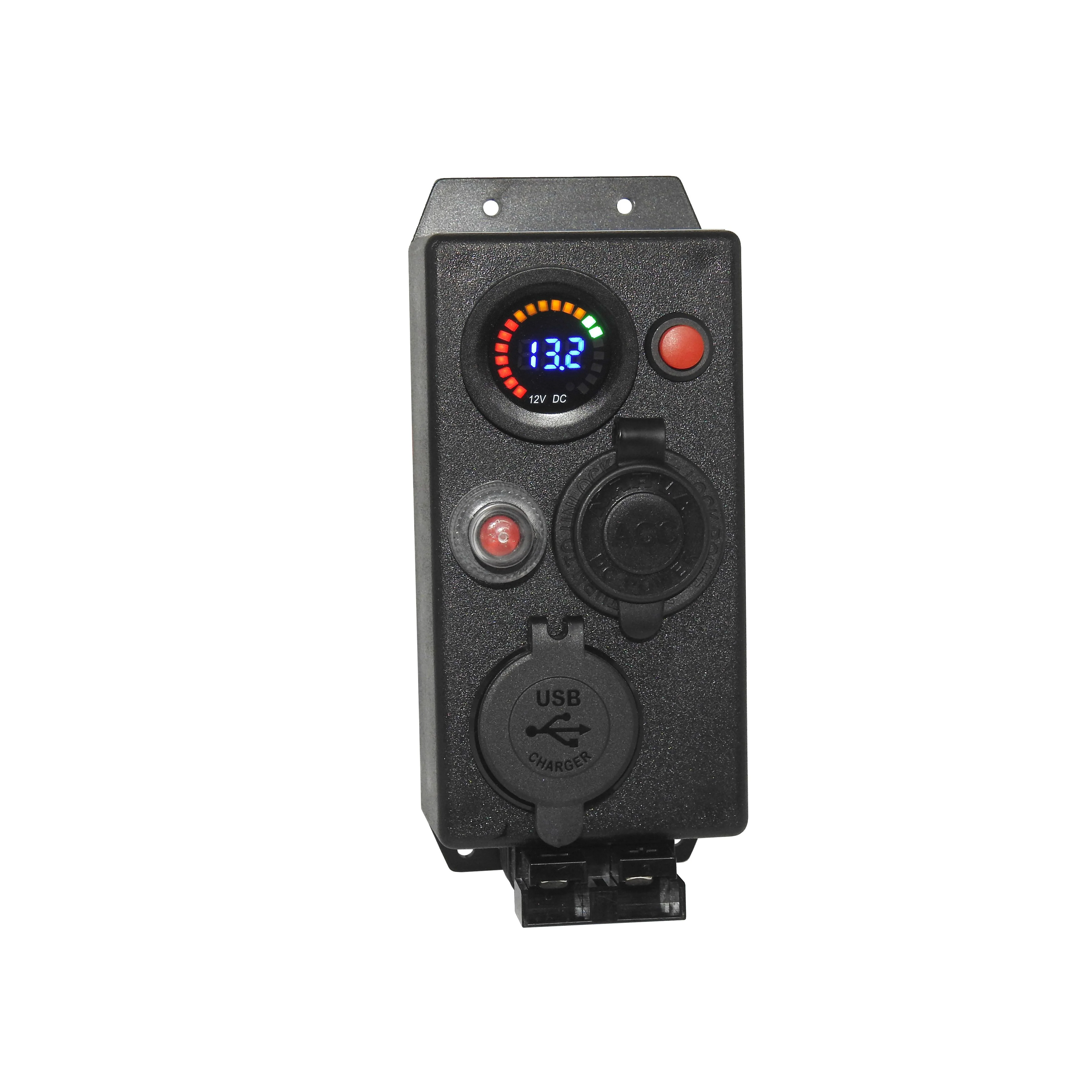 Control Box VOLT 12V Front mount - Cigarette Dual USB 50 Amp Anderson #42