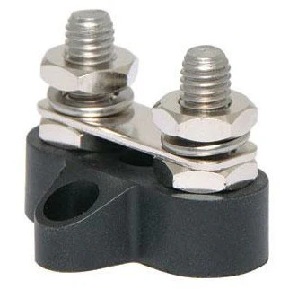 Dual BLACK M8 Power Distribution Post with Bridge Plate 8mm bolt size | P2181