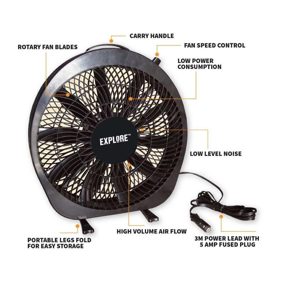 Explore Cool Breeze 12Volt Fan Black - Image 2