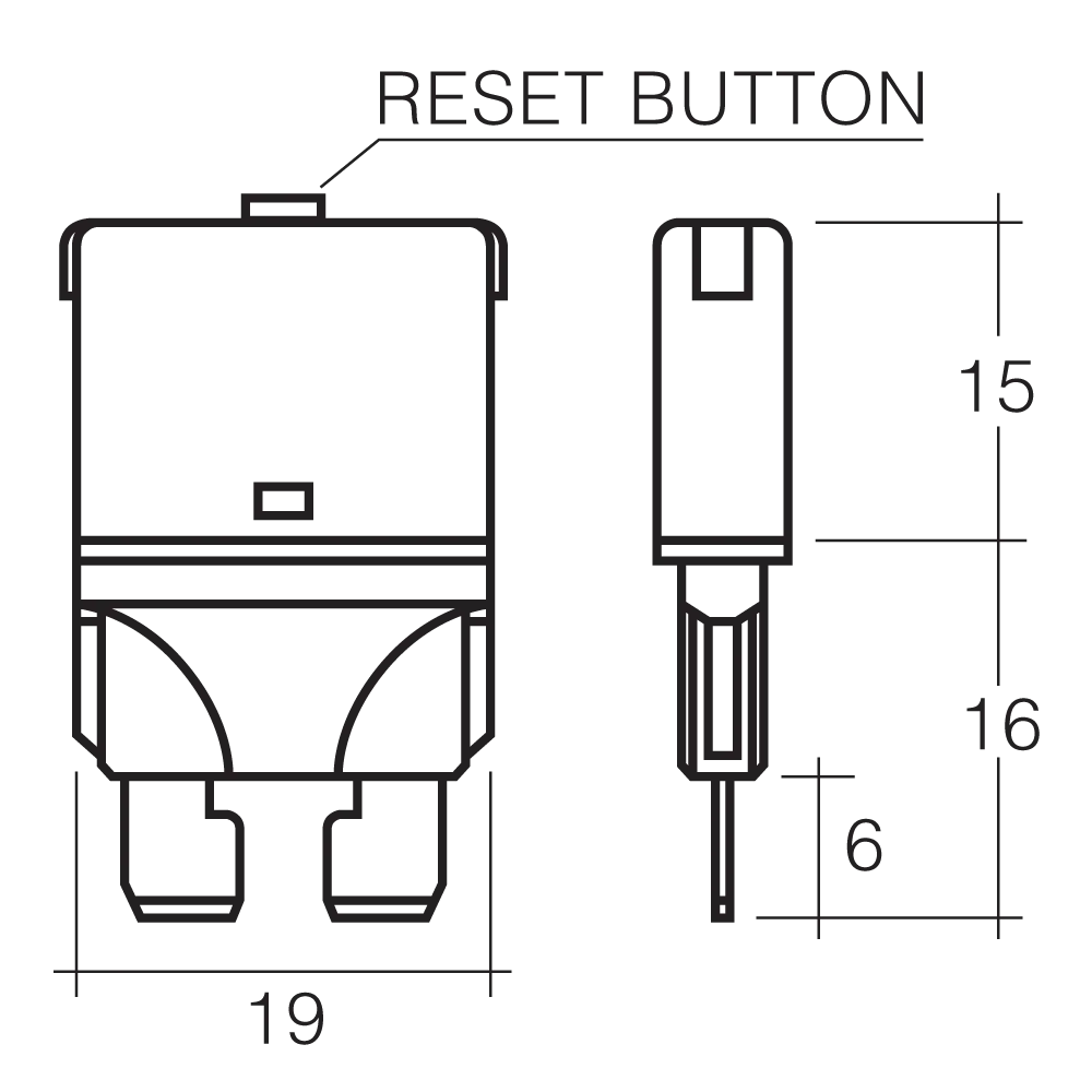 Narva 10 AMP Red Manual Reset Circuit Breaker Fuse Style | 55710BL - Image 2
