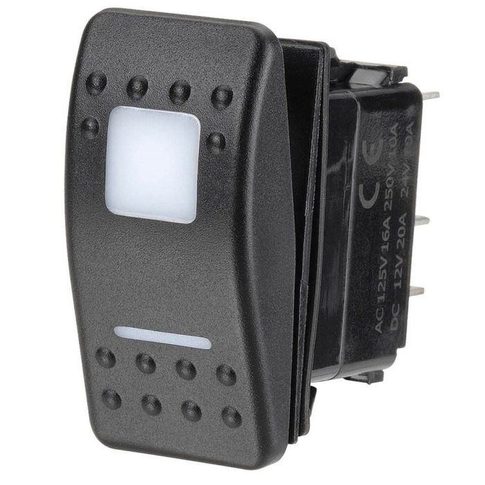 Narva 12/24V Off/Momentary (On) LED Illuminated Sealed Rocker Switch (Red) | 63164BL