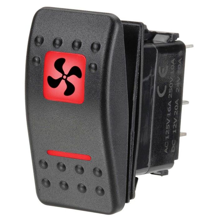 Narva 12/24V Off/On LED Illuminated Sealed Rocker Switch (Red) | 63158BL - Image 3