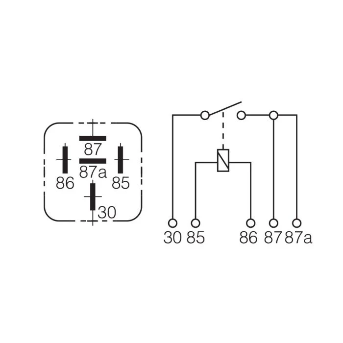 Narva 12V 30A 5 PIN Mini Relay With Resistor | 72386BL - Image 2