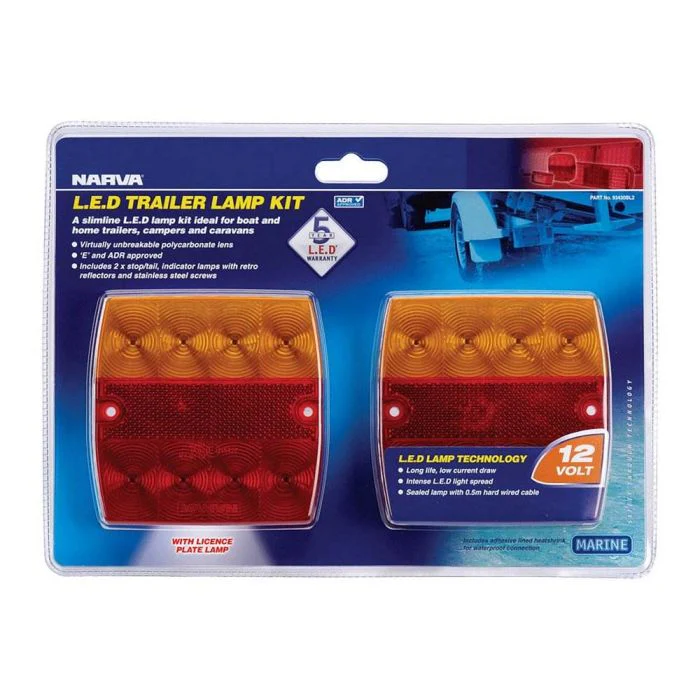 Narva 12V Model 34 LED Slimline Rear Combination Lamp With License Plate Lamp 0.5M Cable | 93440BL2
