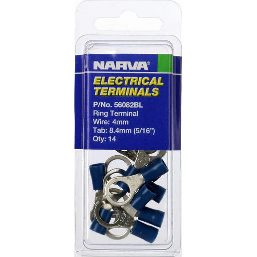 Narva 8.4MM Ring Terminal Blue (14 pack) | 56082BL