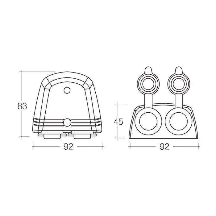 Narva Heavy-Duty Surface Mount Accessory/Dual USB, USB-C Sockets | 81173WBL - Image 2