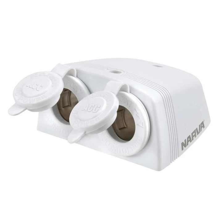 Narva Heavy-Duty Twin Surface Mount Accessory Sockets | 81160WBL