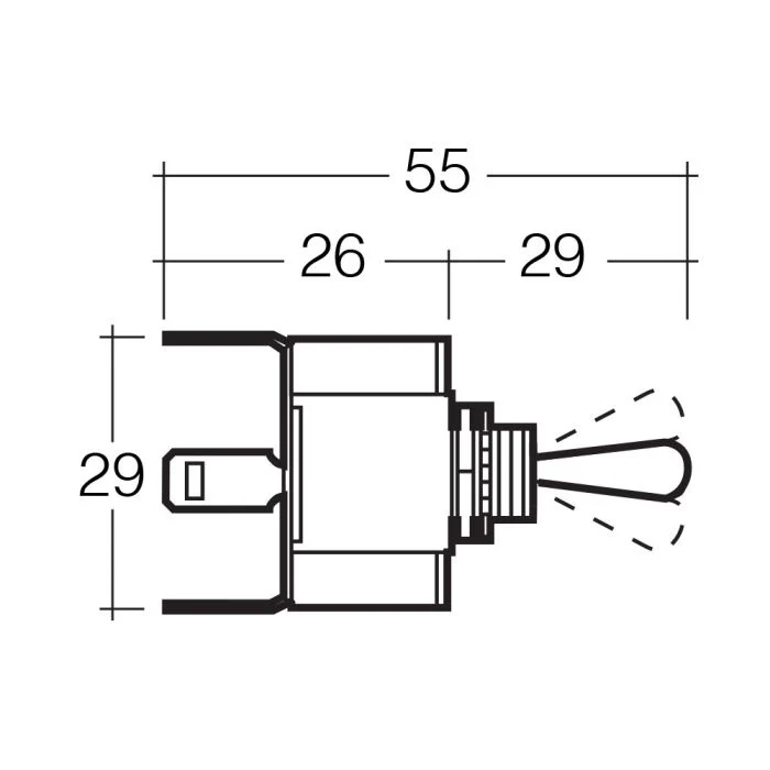 Narva Momentary (On)/Off/Momentary (On) H/D Toggle Switch | 60063BL - Image 2