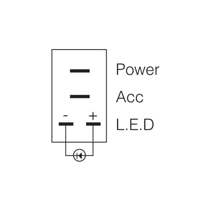 Narva Off/On Micro Rocker Switch with Red LED | 62061BL - Image 3