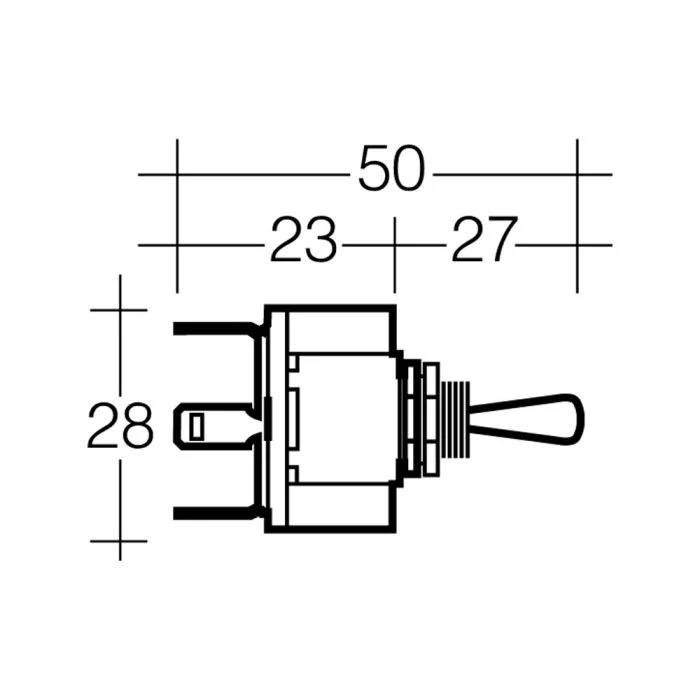 Narva On/Off/On Metal Toggle Switch with On/Off/On Tab | 60061BL - Image 2
