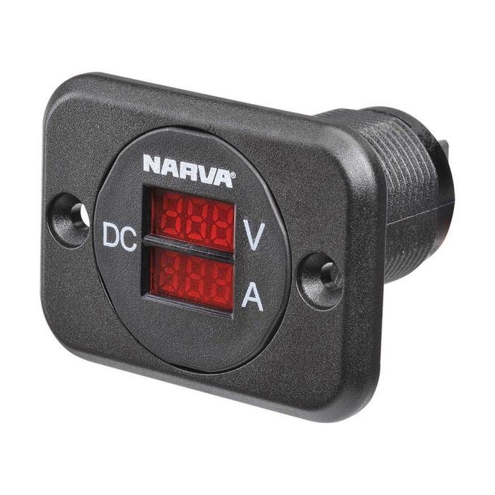 Narva 12/24V LED Volt / Amp Flush Mount Display (Blister Pack) | 81138BL