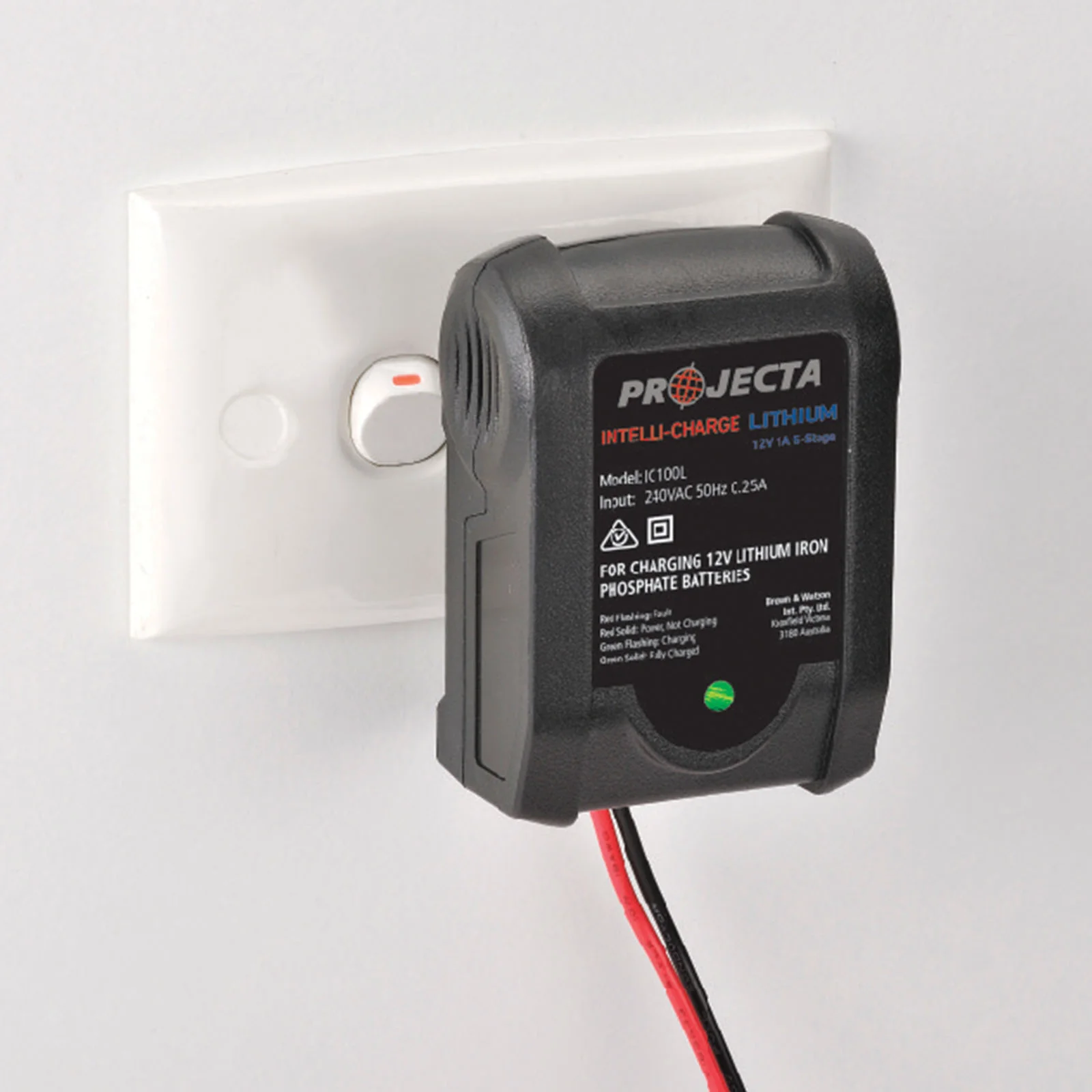 Projecta 12V Automatic 1 Amp 5 Stage Lithium Battery Charger | IC100L - Image 2