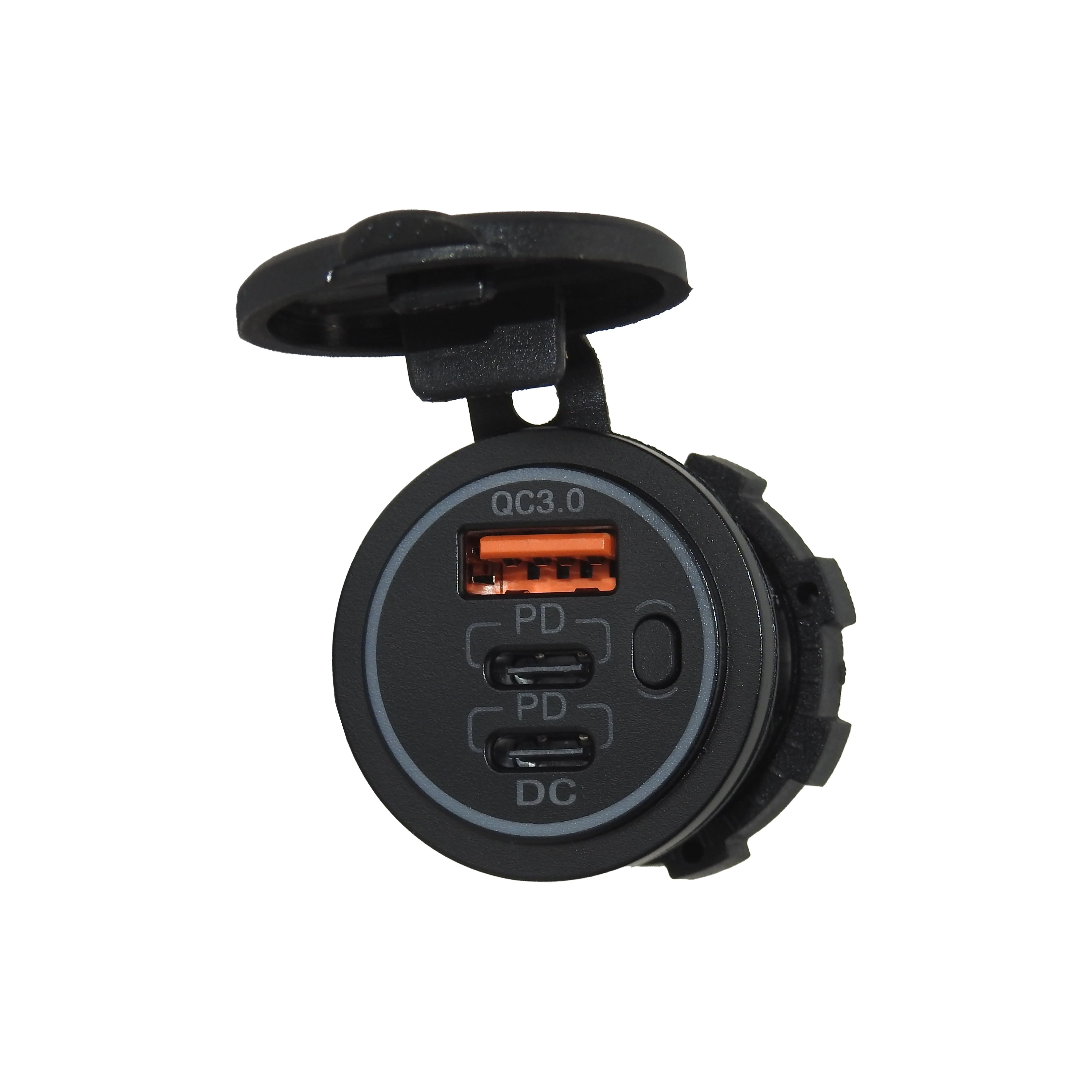 QC3.0 USB and 2x USB Type-C Socket Plate | USB2xC