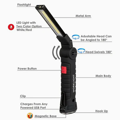 Rechargeable Torch - Foldable & Multi-Functional Flashlight | LT-002 - Image 2