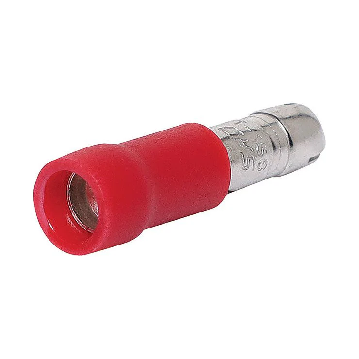 Red 4mm Male Bullet Crimp Pk 100 | H2152B - Image 2