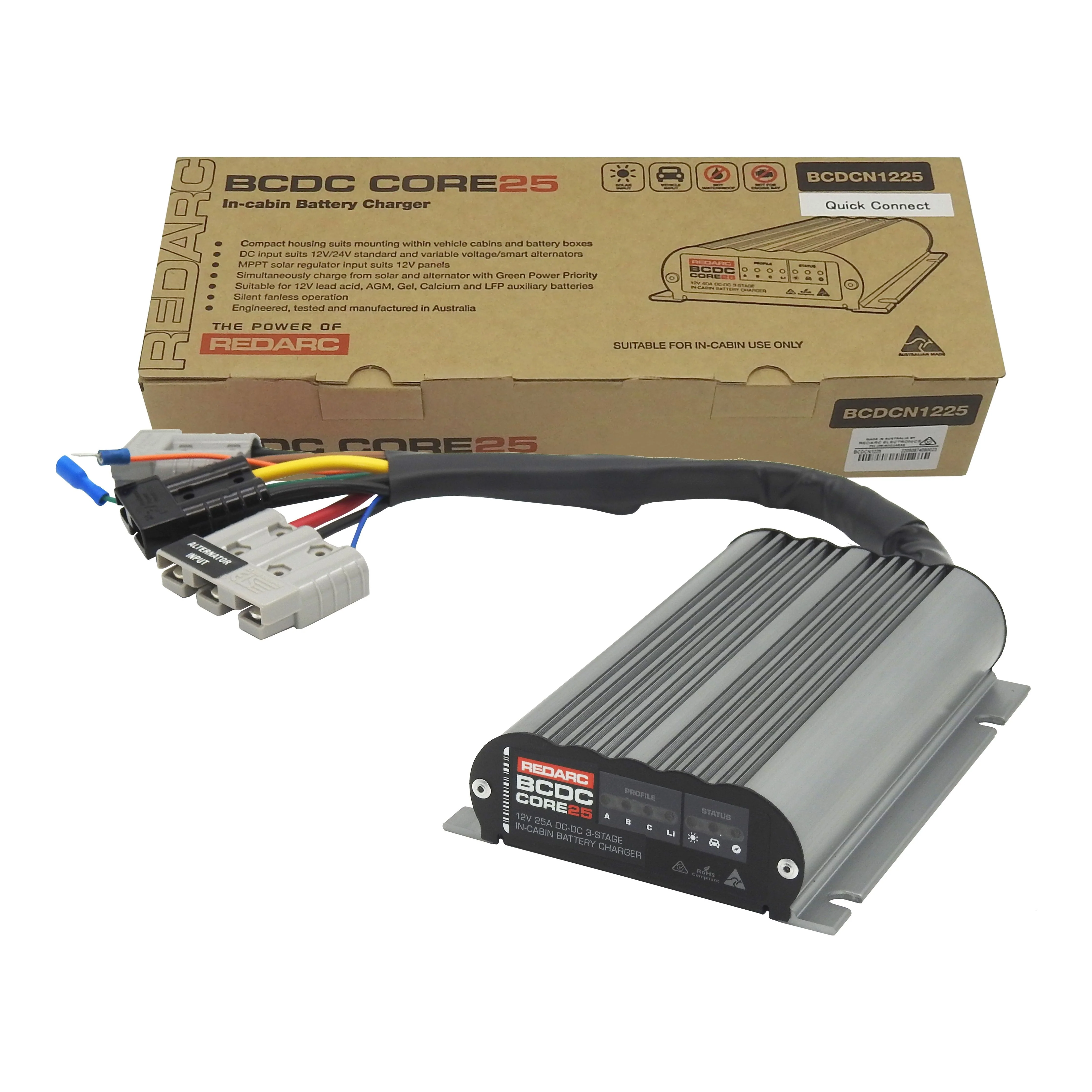 Redarc BCDC CORE 'In-Cabin' 25A DC Quick Connect Battery Charger | In Cabin use only | BCDCN1225-QC - Image 4