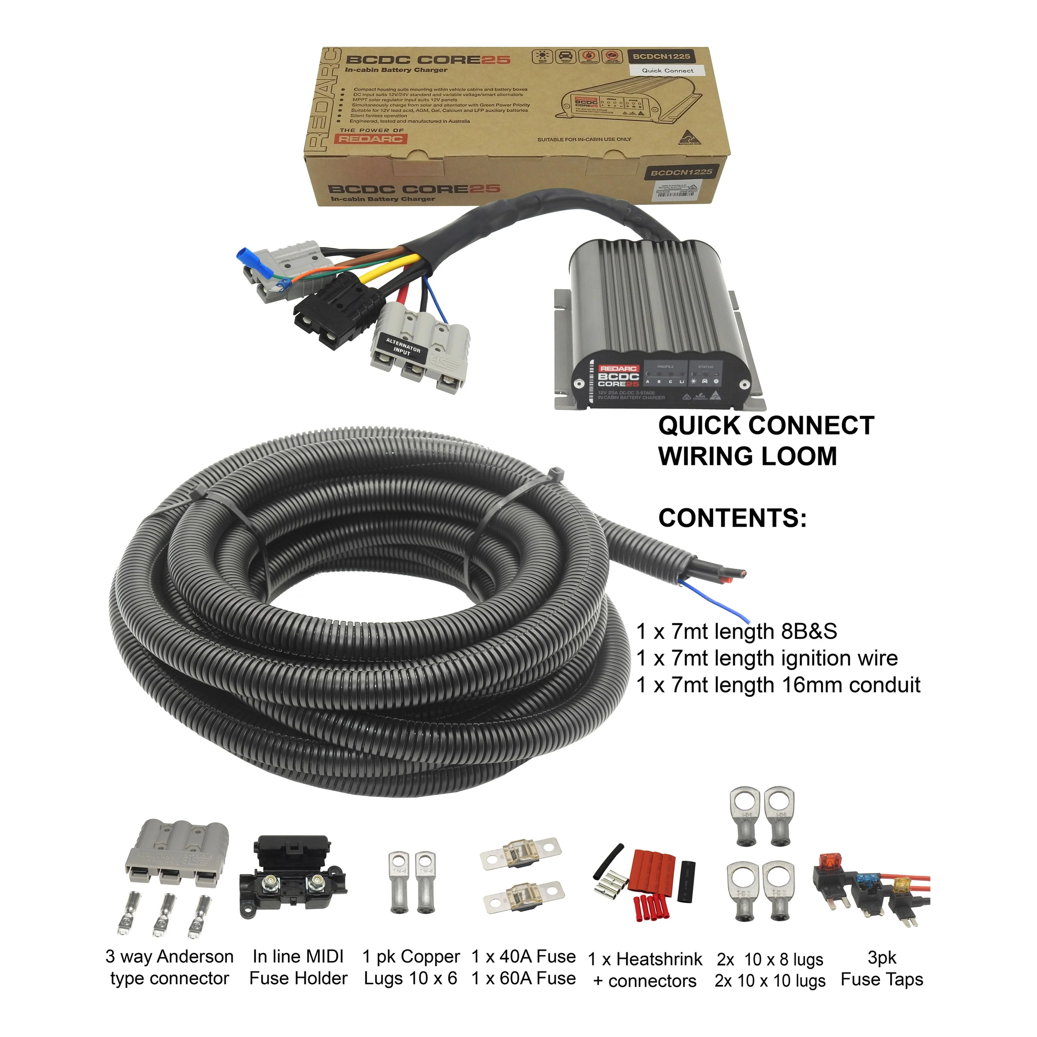 Redarc BCDC CORE 'In-Cabin' 25A DC Quick Connect Battery Charger | In Cabin use only | BCDCN1225-QC - Image 6