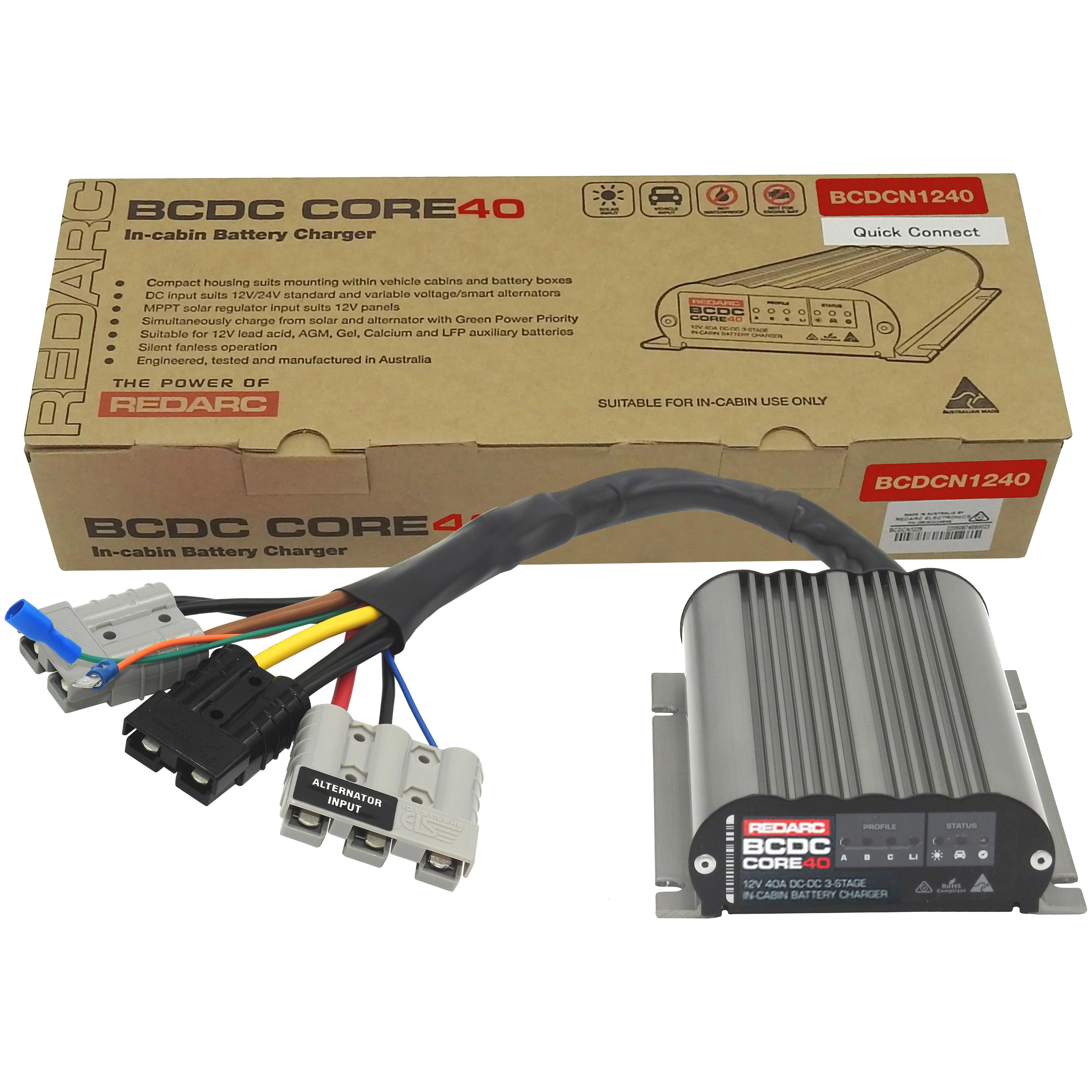 Redarc BCDC CORE 'In-Cabin' 40A DC Quick Connect Battery Charger | In Cabin use only | BCDCN1240-QC - Image 5