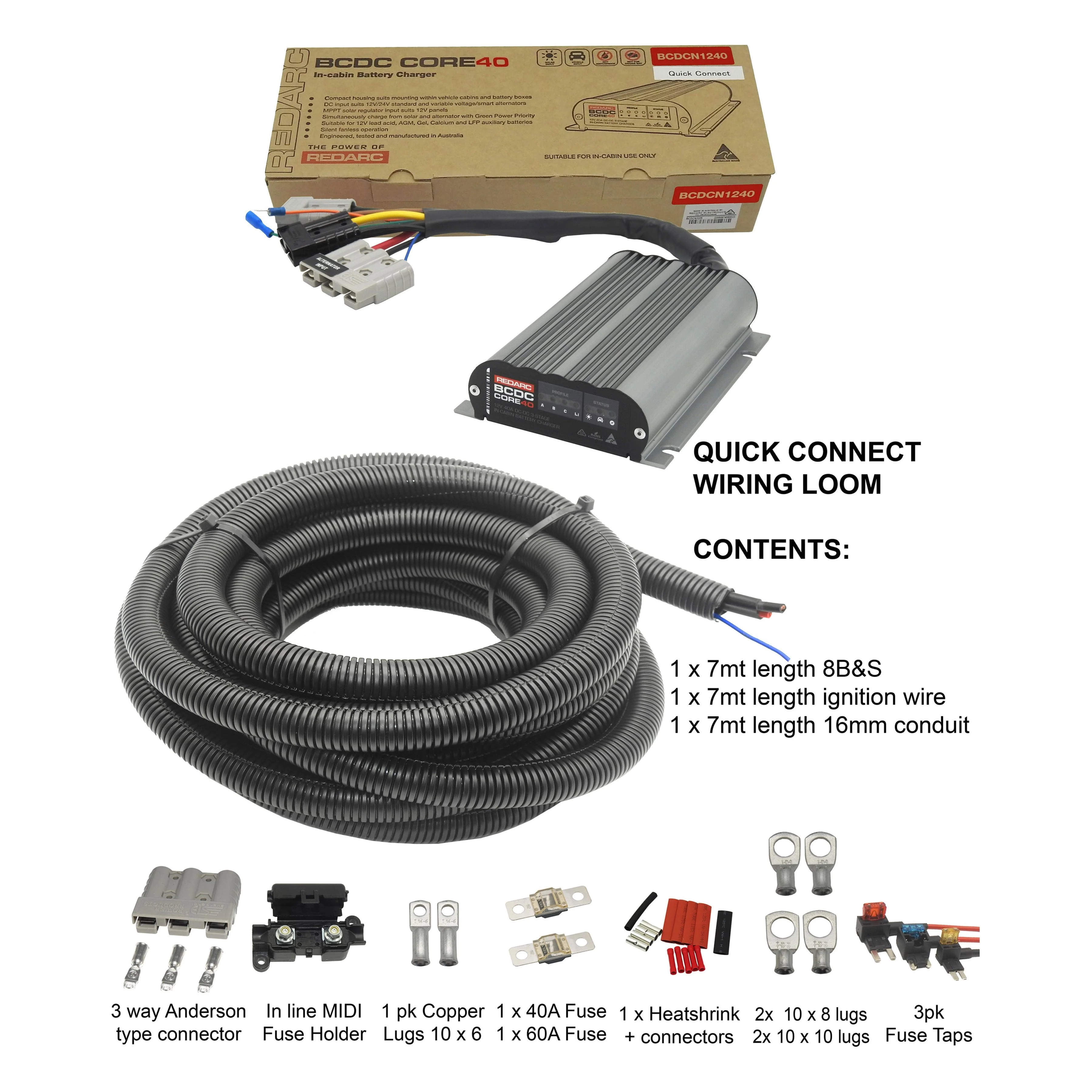 Redarc BCDC CORE 'In-Cabin' 40A DC Quick Connect Battery Charger | In Cabin use only | BCDCN1240-QC - Image 7