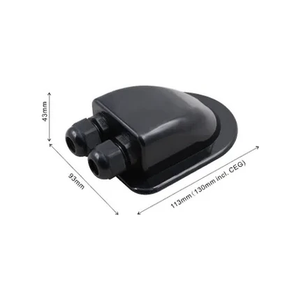 Solar Junction box / Cable entry Box ( 2x cable glands) BLACK | SA-202B