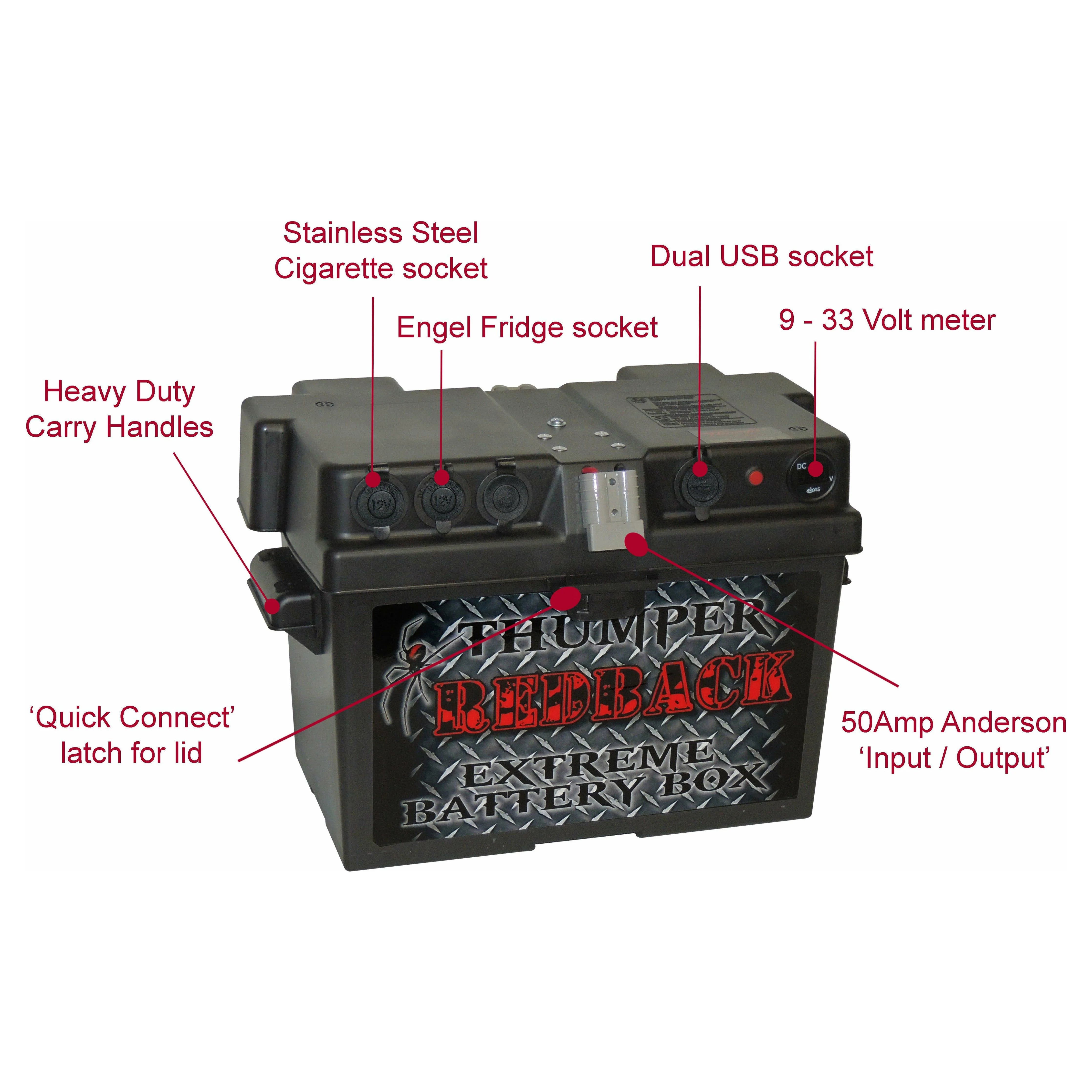 Thumper Battery Box - Standard model 4 x sockets + 2 x Andersons - Image 8