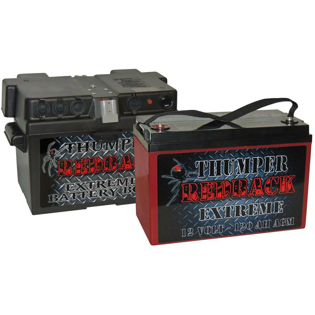 Thumper Heavy Duty Battery Box + Extreme Deep Cycle 120 or 105 AH AGM Battery PACKAGE