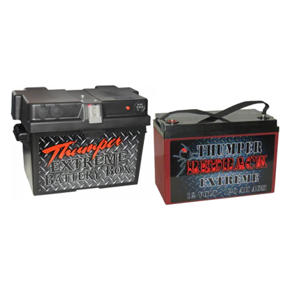 Thumper Base Model Battery Box + Extreme Deep Cycle 120 or 105 AH AGM Battery PACKAGE