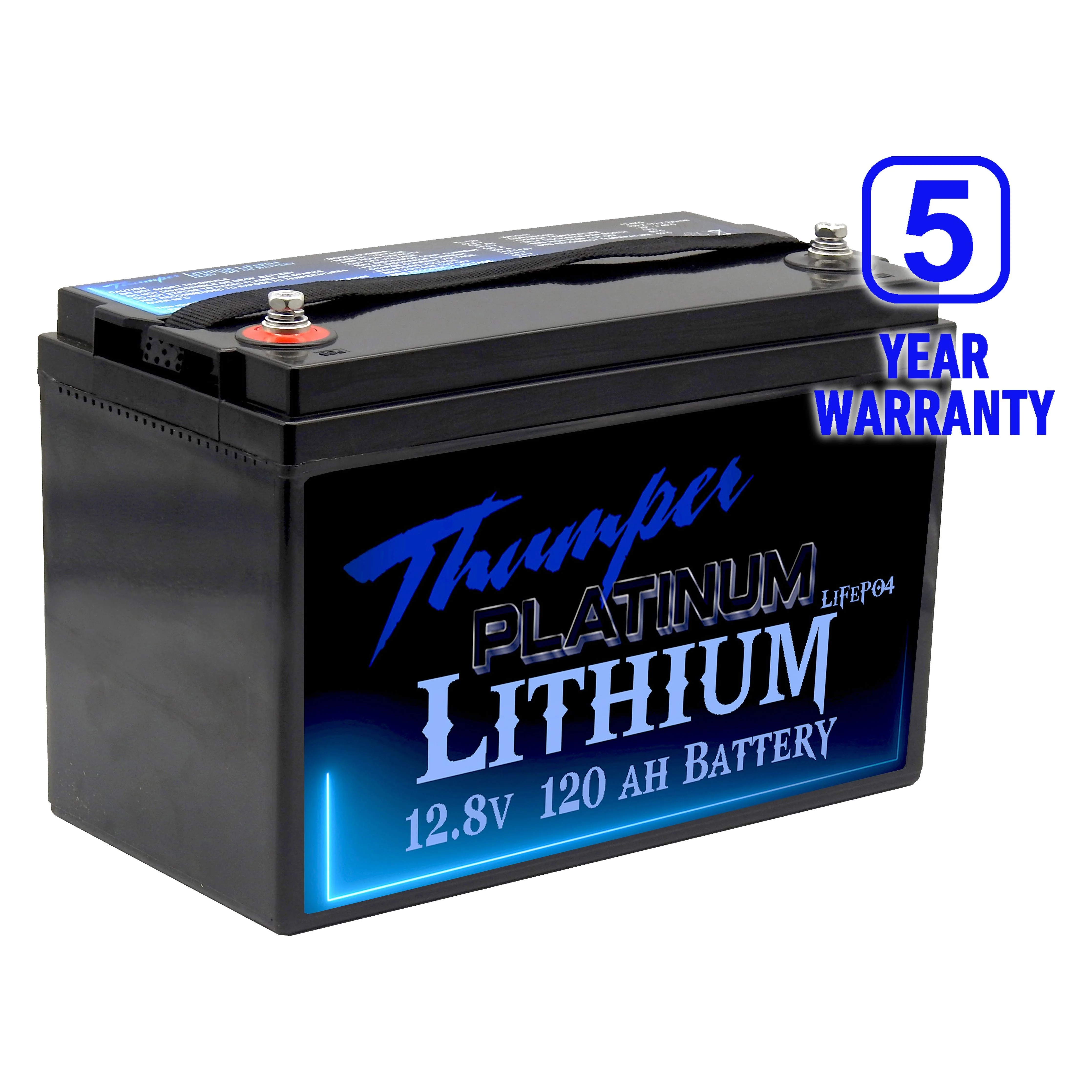 Thumper Lithium 120 AH Bluetooth & REDARC Core BCDCN1225 25Amp DC-DC & MIDI Fuse, Lugs & Heatshrink - Image 2