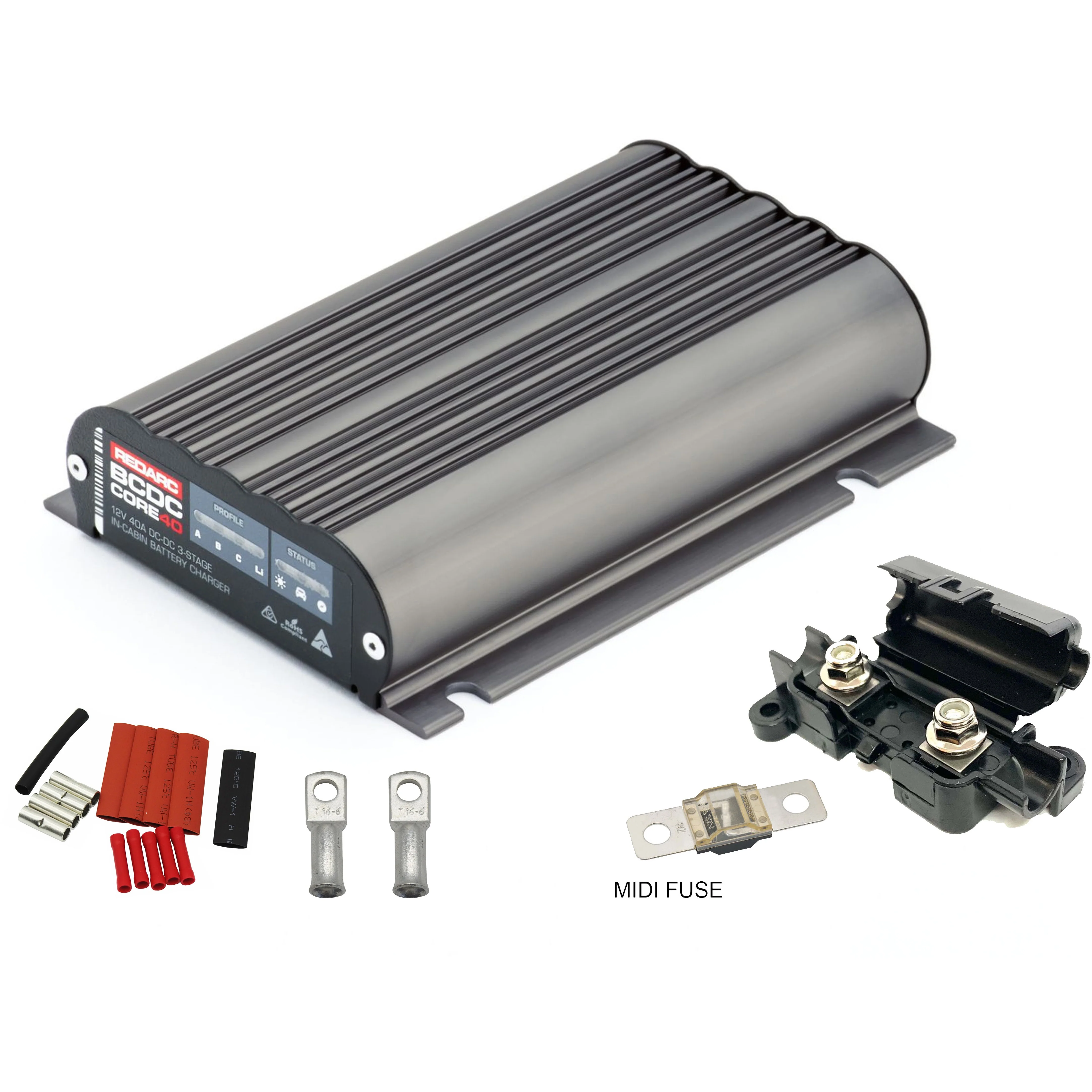 Thumper Lithium 100 AH Bluetooth & REDARC Core 25A BCDCN1225 DC-DC & MIDI Fuse, Lugs & Heatshrink - Image 9