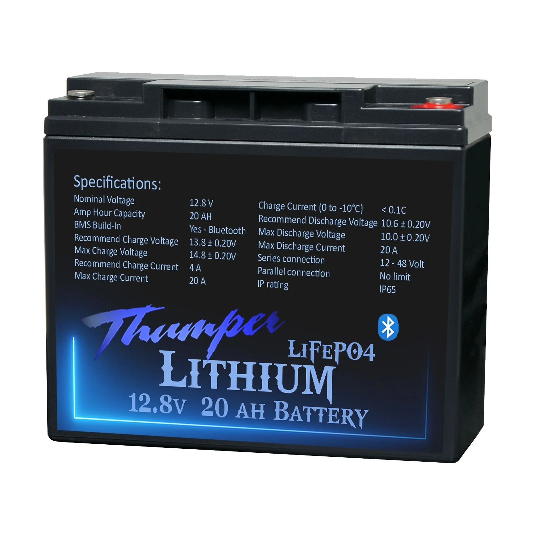 Thumper Lithium 20 AH LiFePO4 Battery with Bluetooth monitoring   181 x 77 x 167mm - Image 2