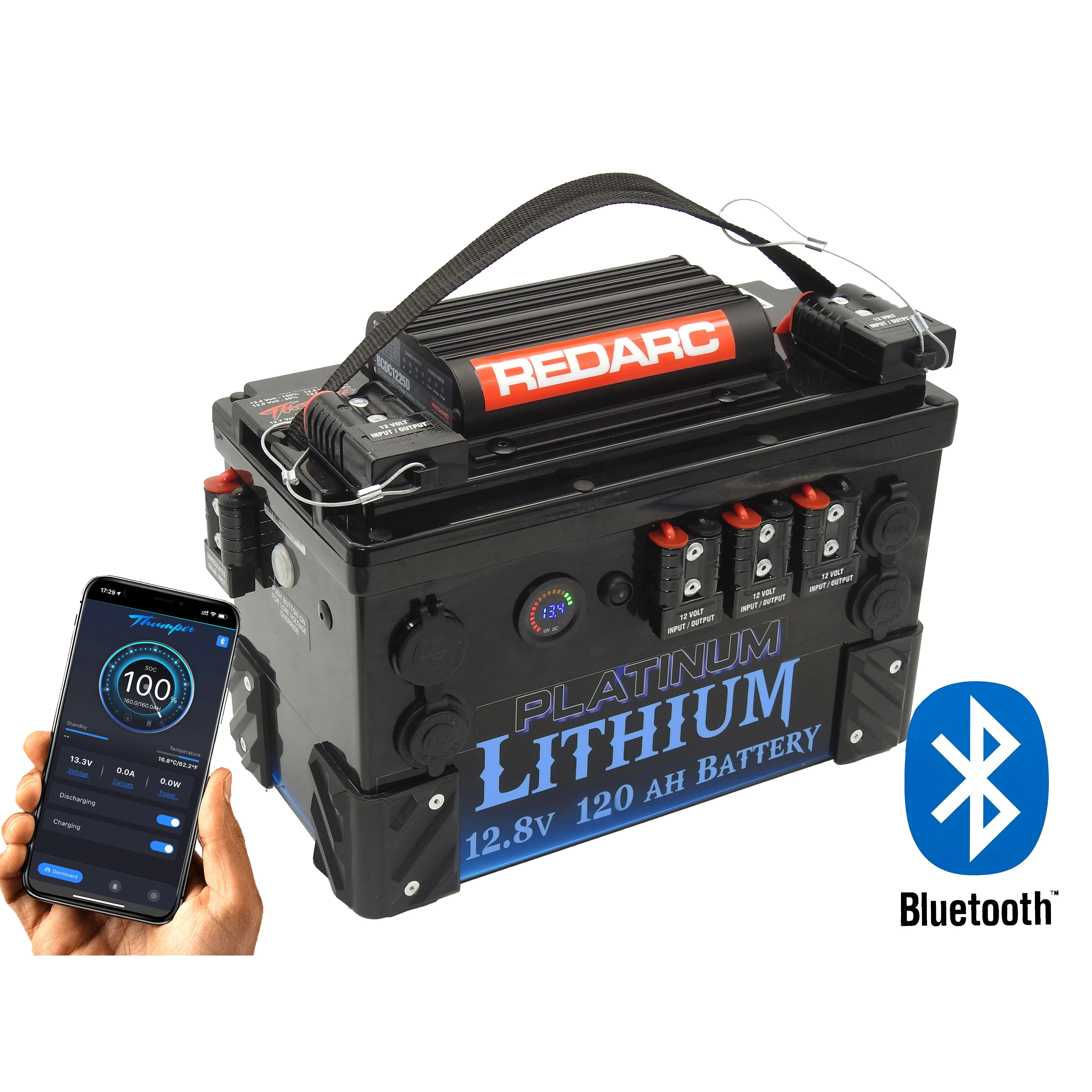 Thumper Lithium LiFePO4 Battery Hub 120 AH Redarc BCDC1225D Front Mount