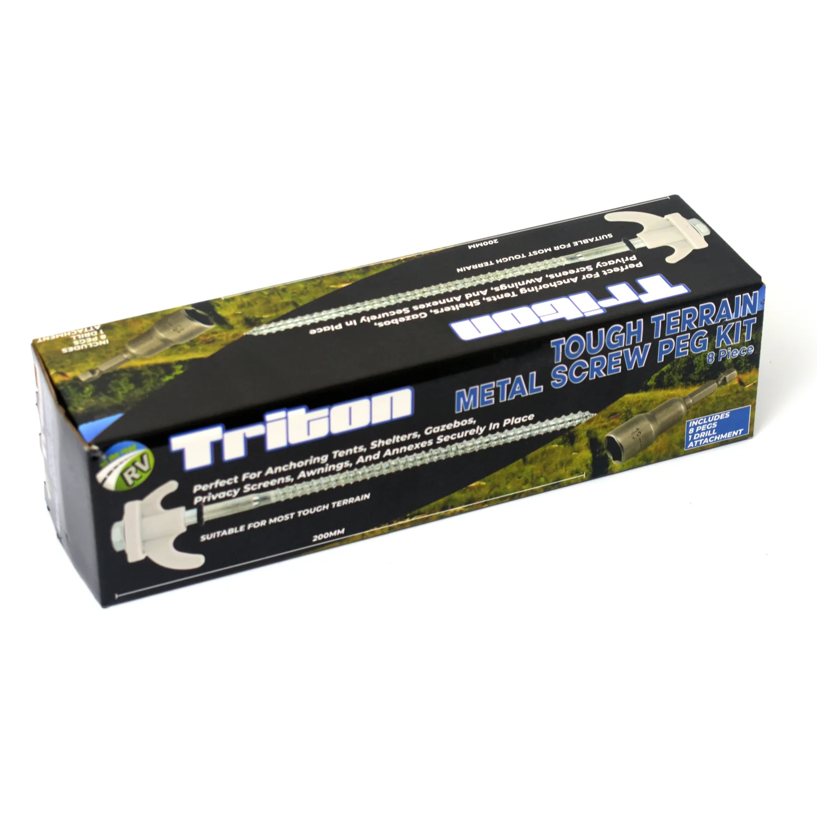 Triton Tough Terrain Metal Screw Peg Kit With Drill Bit 8 Piece