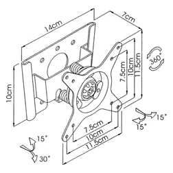 TV Wall Bracket LCD Black With Balljoint | H8185 - Image 2
