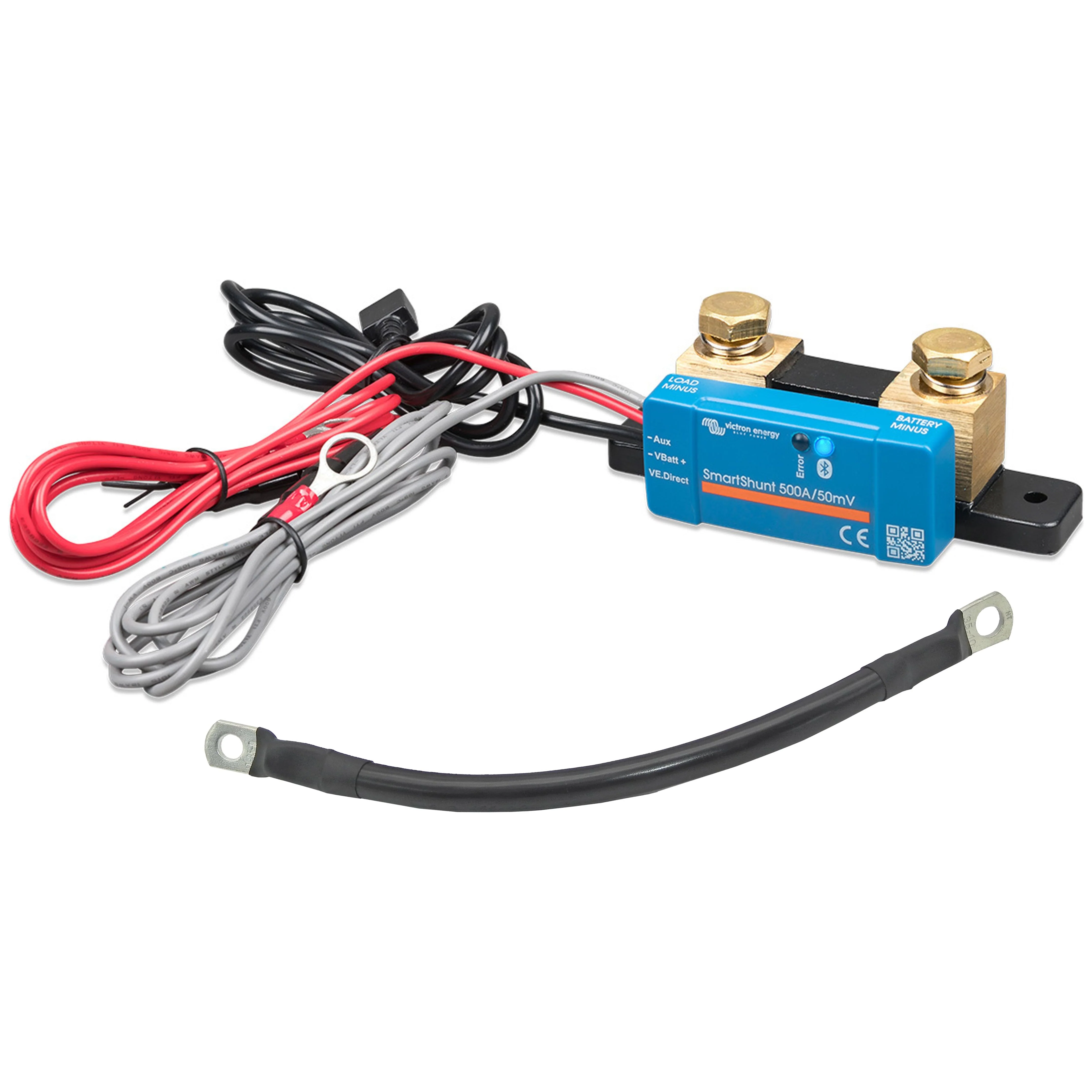 Victron SmartShunt 500A/50mV IP65 Water Resistant Bluetooth Battery Shunt + 35mm Earth lead to suit battery