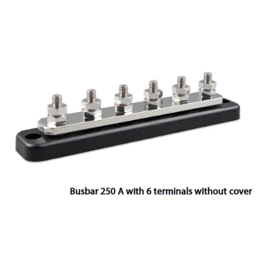 Victron Stainless Steel Busbar 250Amp 6 Post with Cover | VBB125060020